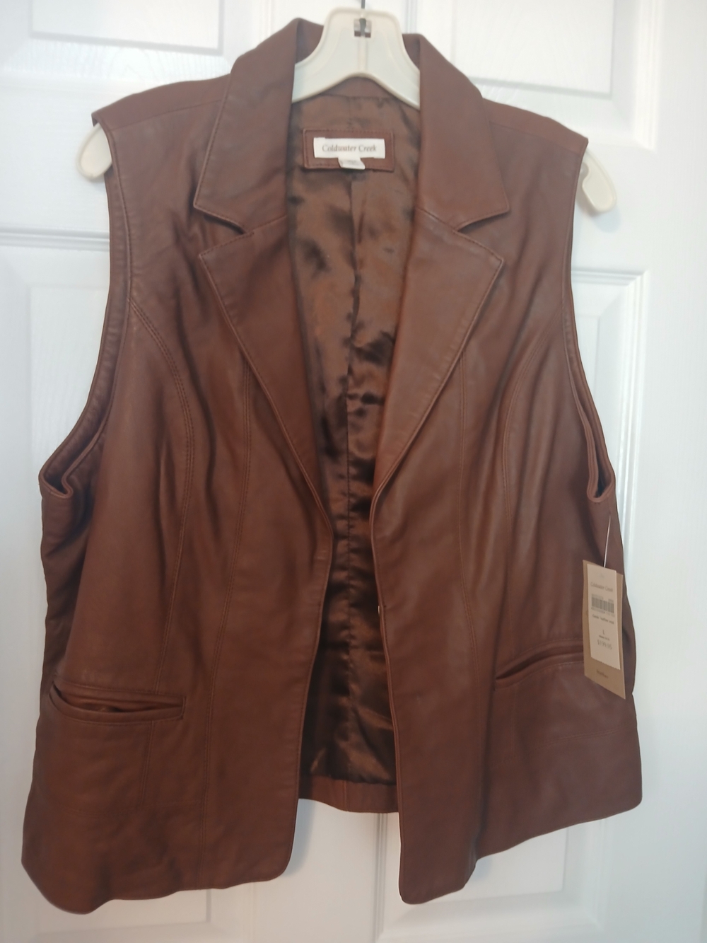 Coldwater Creek Women's Brown Leather Vest